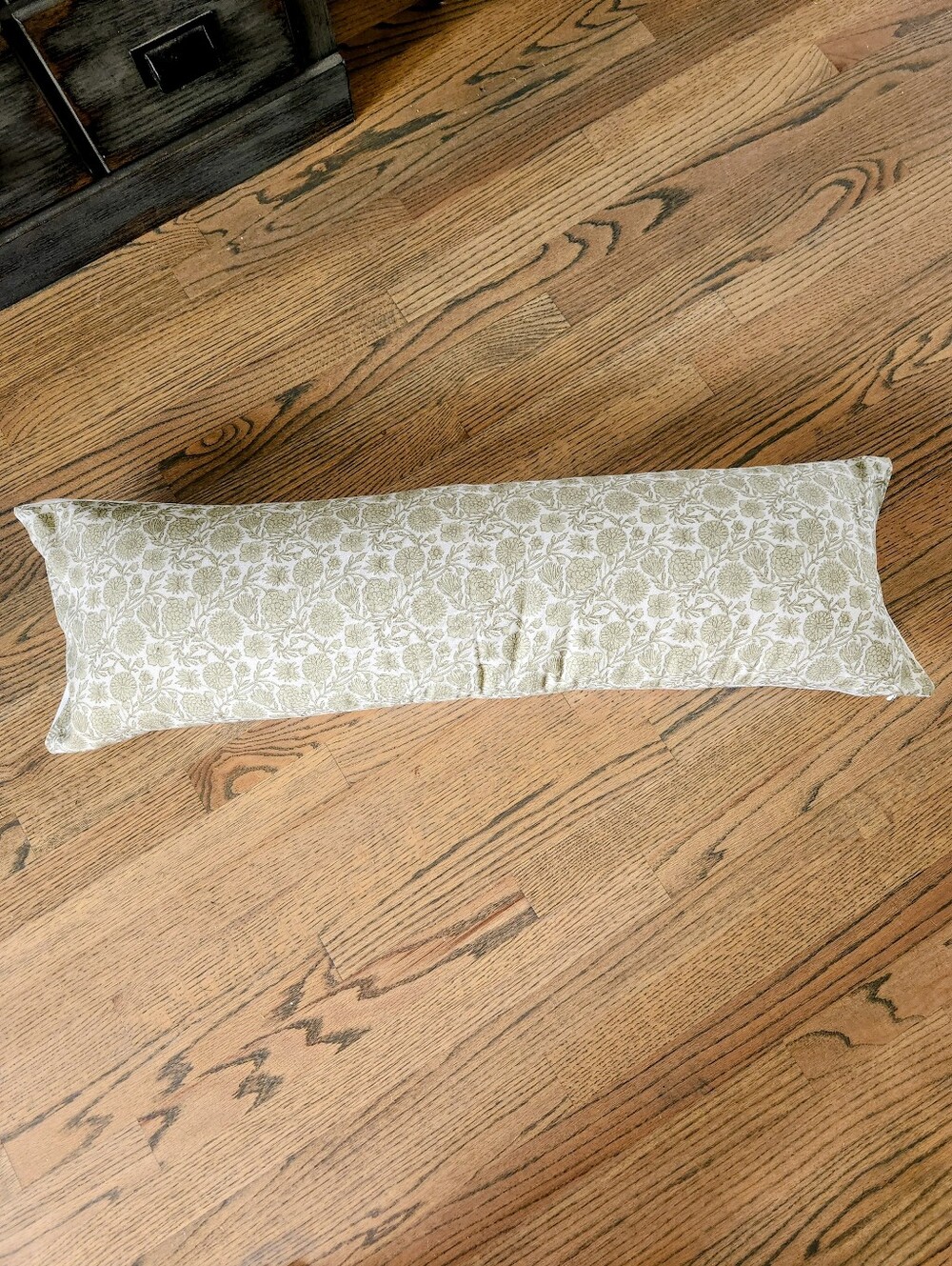 Long Floral Lumbar Pillow in Light Sage 14"x 38"